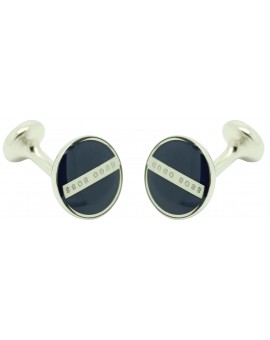 Gemelos Hugo Boss Roundel enamel Fix - azul marino