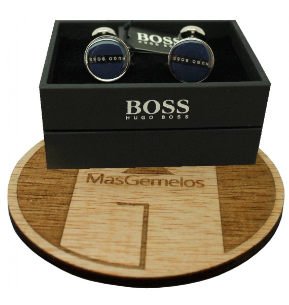 Gemelos Hugo Boss Roundel enamel Fix - azul marino