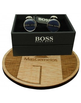 Gemelos Hugo Boss Roundel enamel Fix - azul marino