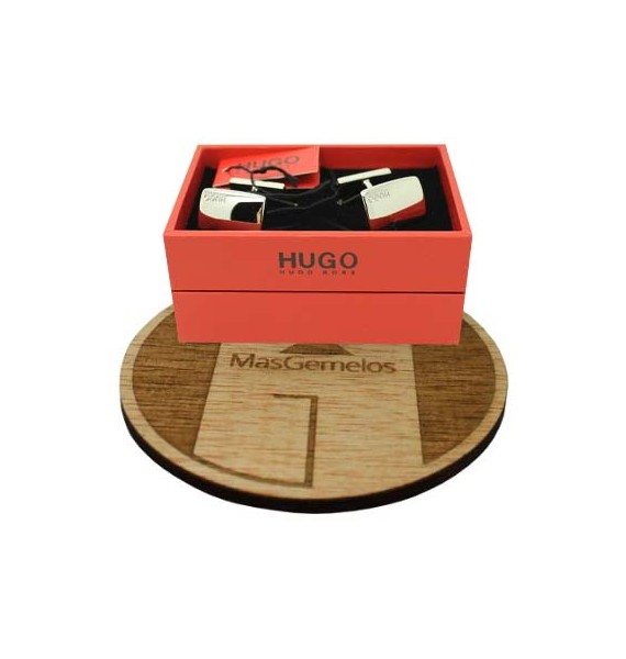 Gemelos Hugo Boss square letters 3D - plated