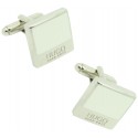 Gemelos Hugo Boss square WHITE elegant - plated