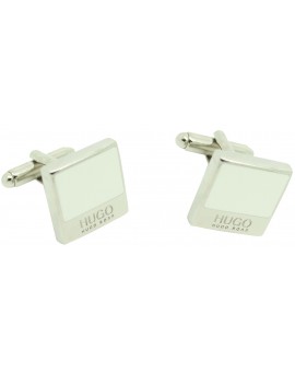 Gemelos Hugo Boss square WHITE elegant - plated 2