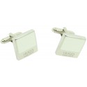 cufflinks Hugo Boss square WHITE elegant - plated