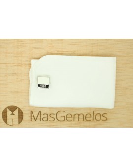 Gemelos Hugo Boss square WHITE elegant - plated