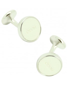 Gemelos Hugo Boss round classic blanco