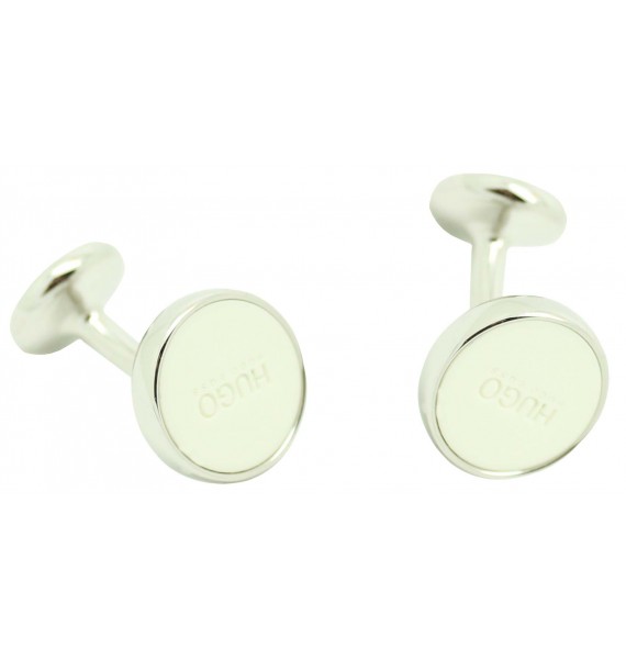 Gemelos Hugo Boss round classic blanco