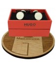 Cufflinks Hugo Boss round classic white