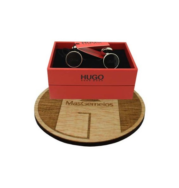 Gemelos Hugo Boss round classic negro