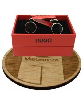 Gemelos Hugo Boss round classic negro
