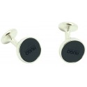 Cufflinks Hugo Boss round classic blue navy