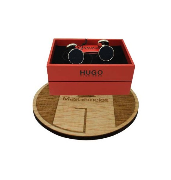 Gemelos Hugo Boss round classic azul marino