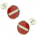 Gemelos Hugo Boss Roundel enamel Fix - rojo
