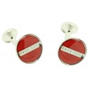 Cufflinks Hugo Boss Roundel enamel Fix - red