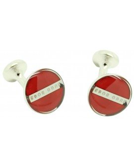 Gemelos camisa Hugo Boss Roundel enamel Fix - rojo