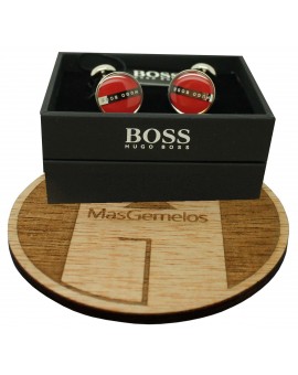 Gemelos camisa Hugo Boss Roundel enamel Fix - rojo