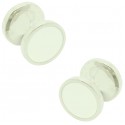 Gemelos para camisa redondos Hugo Boss con esmalte blanco
