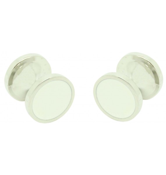 Cufflinks for round shirt Hugo Boss with white enamel