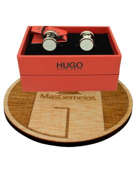 Cufflinks for round shirt Hugo Boss with white enamel