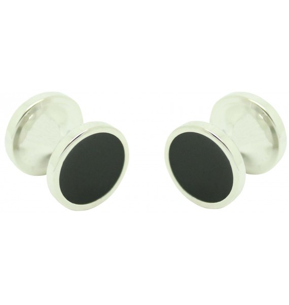 Cufflinks for round shirt Hugo Boss with black enamel