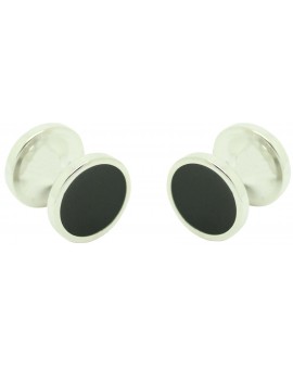 Cufflinks for round shirt Hugo Boss with black enamel