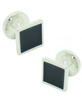 Gemelos para camisa cuadrado Hugo Boss con esmalte azul marino