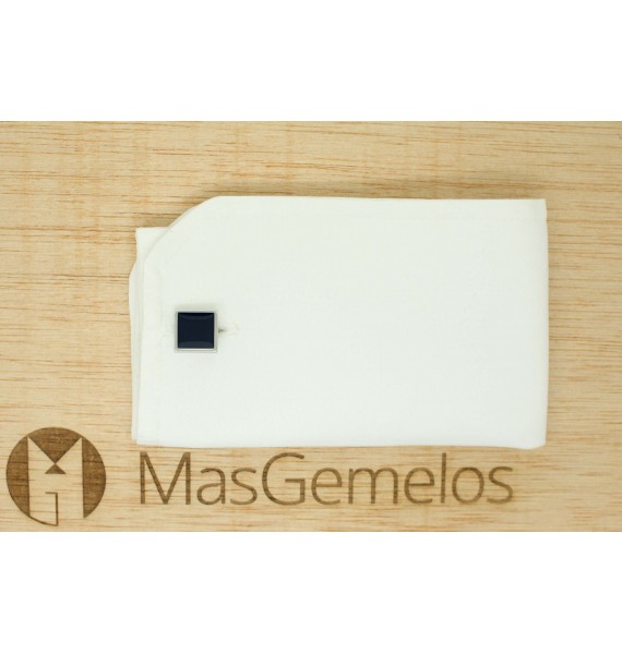 Gemelos para camisa cuadrado Hugo Boss con esmalte azul marino