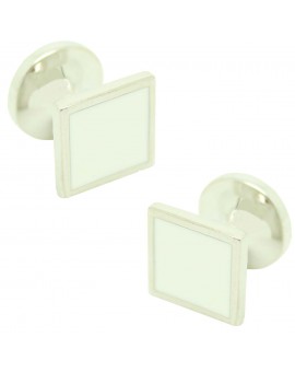 Cufflinks for square shirt Hugo Boss with white enamel