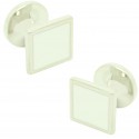 Gemelos para camisa cuadrado Hugo Boss con esmalte blanco