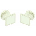 Cufflinks for square shirt Hugo Boss with white enamel