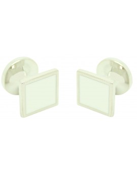 Cufflinks for square shirt Hugo Boss with white enamel