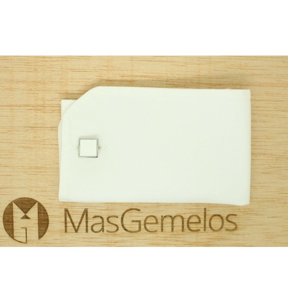 Cufflinks for square shirt Hugo Boss with white enamel