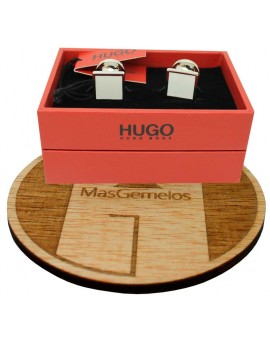 Cufflinks for square shirt Hugo Boss with white enamel