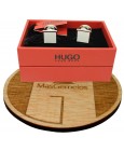 Cufflinks for square shirt Hugo Boss with white enamel