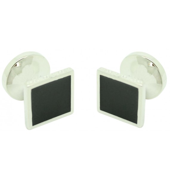 Cufflinks for square shirt Hugo Boss with black enamel