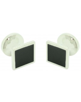 Cufflinks for square shirt Hugo Boss with black enamel