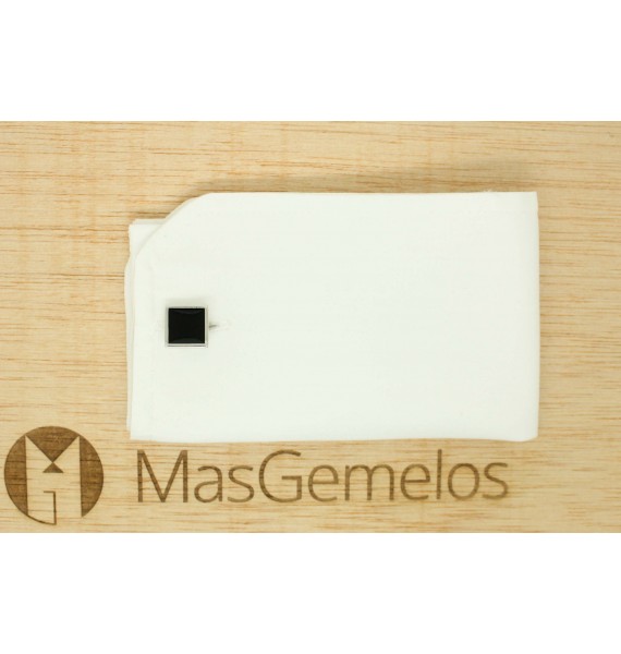 Gemelos para camisa cuadrado Hugo Boss con esmalte negro