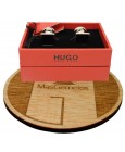 Cufflinks for square shirt Hugo Boss with black enamel