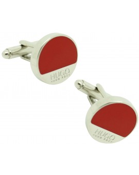 Gemelos Hugo Boss roundel RED elegant - plated