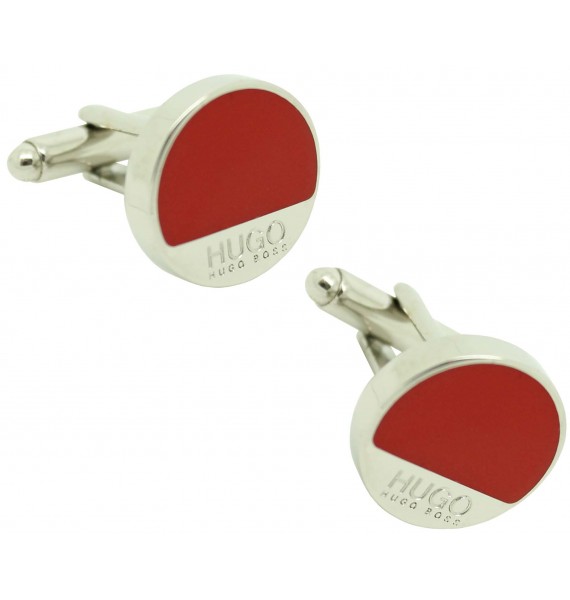 cufflinks Hugo Boss roundel RED elegant - plated