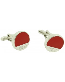 Gemelos Hugo Boss roundel RED elegant - plated