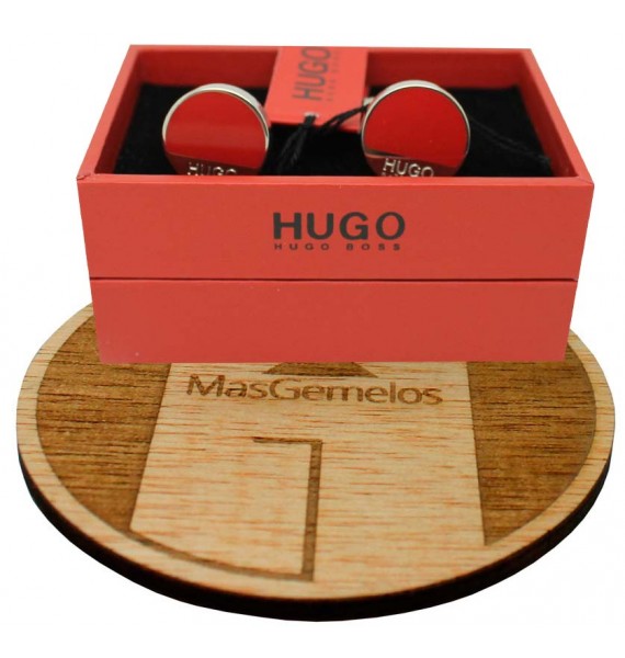cufflinks Hugo Boss roundel RED elegant - plated