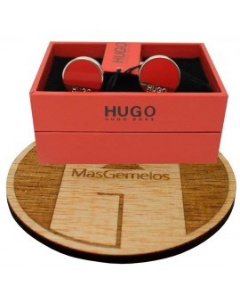 Gemelos Hugo Boss roundel RED elegant - plated