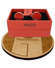Gemelos Hugo Boss roundel RED elegant - plated