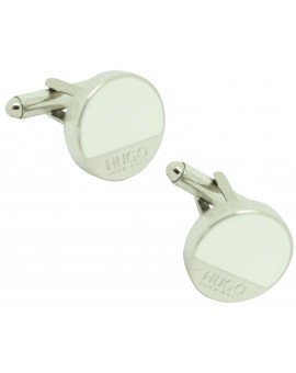 Gemelos Hugo Boss roundel blanco elegant - plated