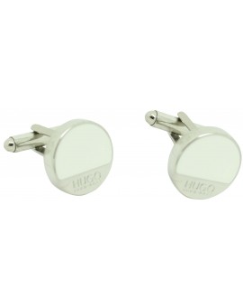 Gemelos Hugo Boss roundel blanco elegant - plated 2
