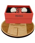cufflinks Hugo Boss roundel WHITE elegant - plated