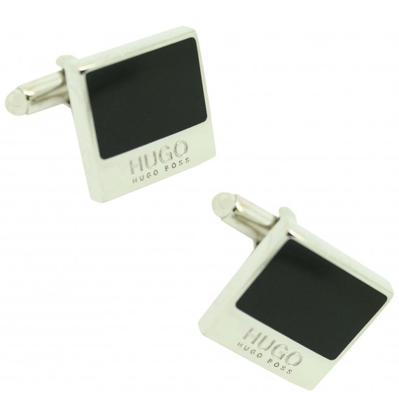 cufflinks Hugo Boss square BLACK elegant - plated