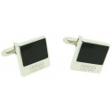 cufflinks Hugo Boss square BLACK elegant - plated