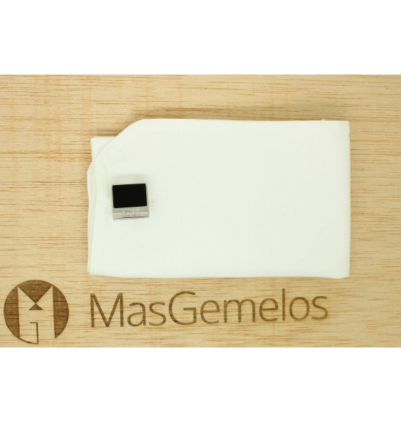 Gemelos Hugo Boss square negro elegant - plated