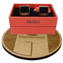 cufflinks Hugo Boss square BLACK elegant - plated